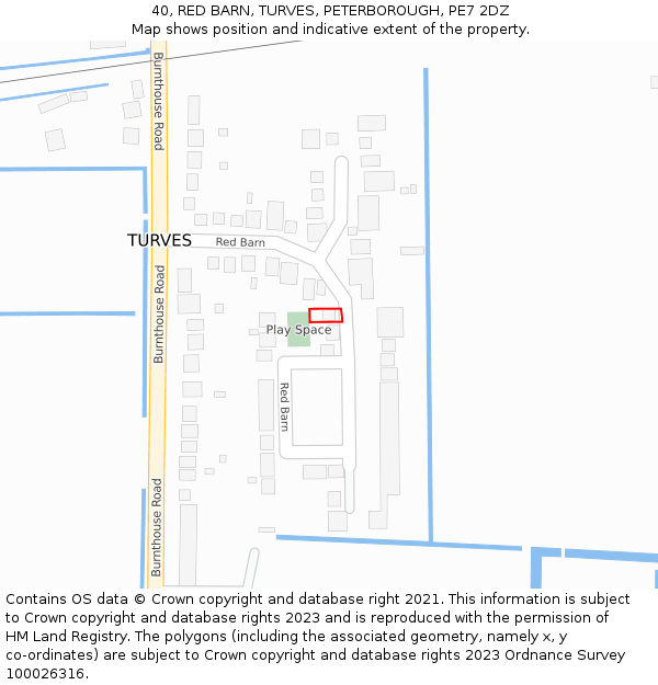 40, RED BARN, TURVES, PETERBOROUGH, PE7 2DZ: Location map and indicative extent of plot