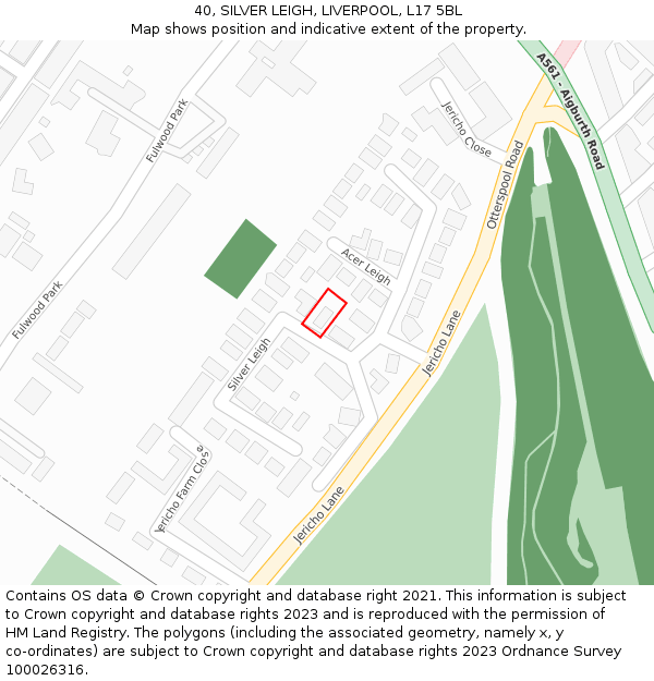 40, SILVER LEIGH, LIVERPOOL, L17 5BL: Location map and indicative extent of plot