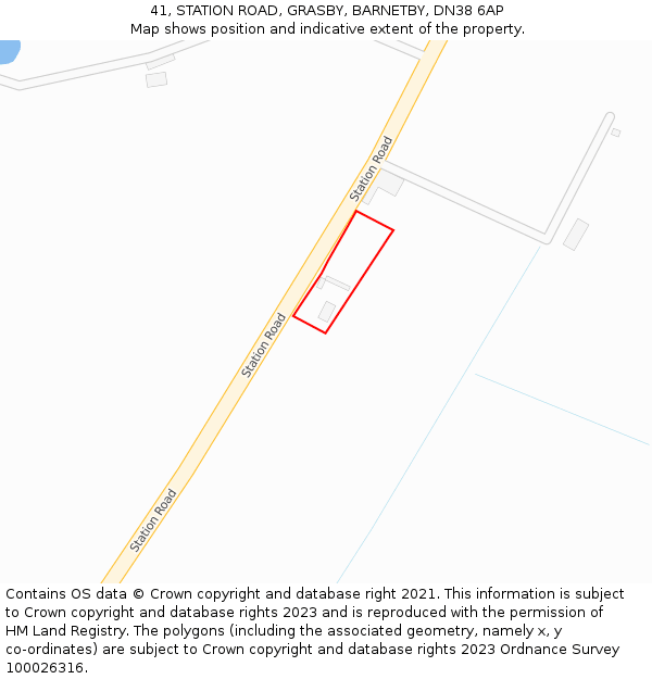 41, STATION ROAD, GRASBY, BARNETBY, DN38 6AP: Location map and indicative extent of plot