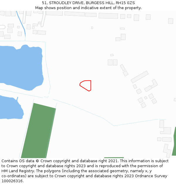 51, STROUDLEY DRIVE, BURGESS HILL, RH15 0ZS: Location map and indicative extent of plot