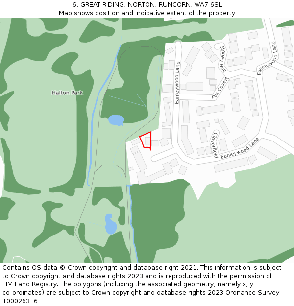 6, GREAT RIDING, NORTON, RUNCORN, WA7 6SL: Location map and indicative extent of plot