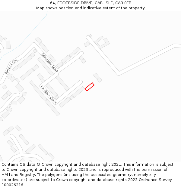 64, EDDERSIDE DRIVE, CARLISLE, CA3 0FB: Location map and indicative extent of plot