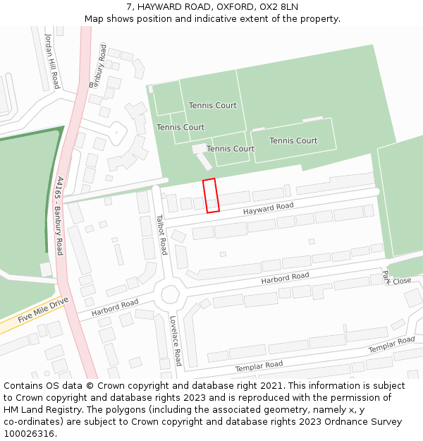 7, HAYWARD ROAD, OXFORD, OX2 8LN: Location map and indicative extent of plot