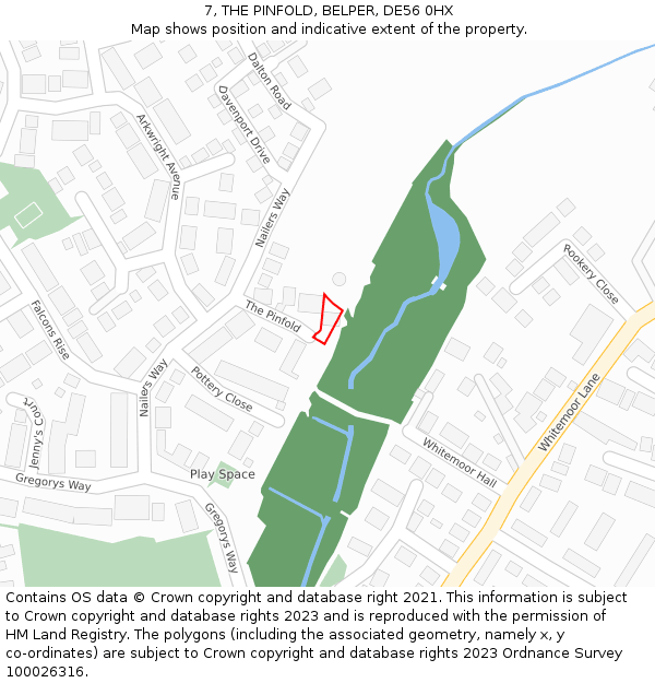 7, THE PINFOLD, BELPER, DE56 0HX: Location map and indicative extent of plot