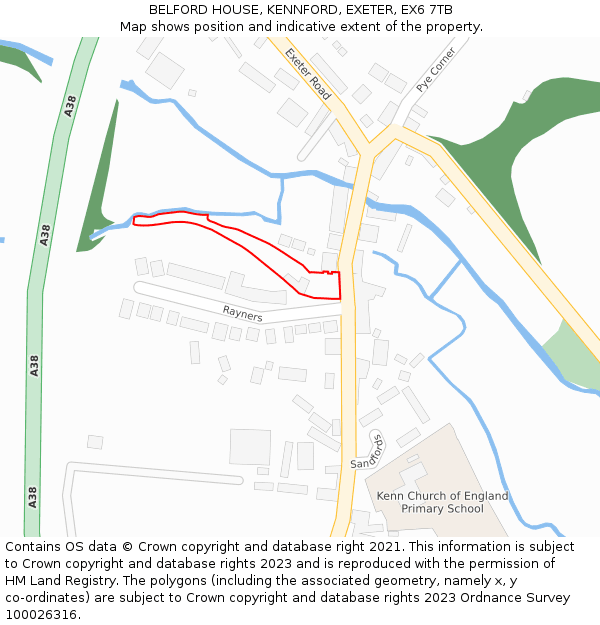 BELFORD HOUSE, KENNFORD, EXETER, EX6 7TB: Location map and indicative extent of plot