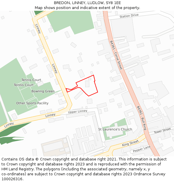 BREDON, LINNEY, LUDLOW, SY8 1EE: Location map and indicative extent of plot