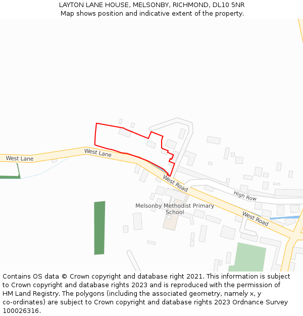 LAYTON LANE HOUSE, MELSONBY, RICHMOND, DL10 5NR: Location map and indicative extent of plot