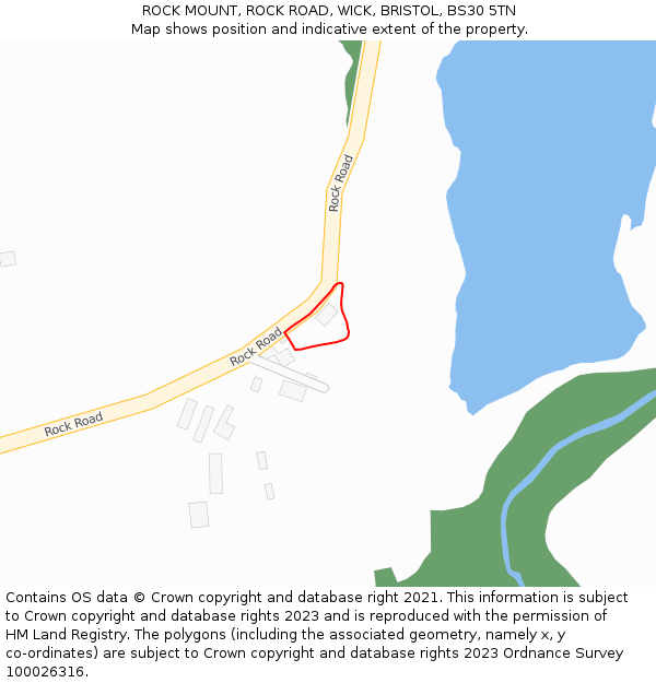 ROCK MOUNT, ROCK ROAD, WICK, BRISTOL, BS30 5TN: Location map and indicative extent of plot