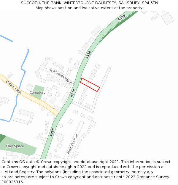 SUCCOTH, THE BANK, WINTERBOURNE DAUNTSEY, SALISBURY, SP4 6EN: Location map and indicative extent of plot