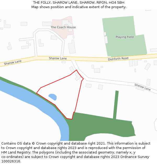 THE FOLLY, SHAROW LANE, SHAROW, RIPON, HG4 5BH: Location map and indicative extent of plot