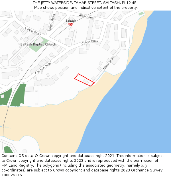 THE JETTY WATERSIDE, TAMAR STREET, SALTASH, PL12 4EL: Location map and indicative extent of plot