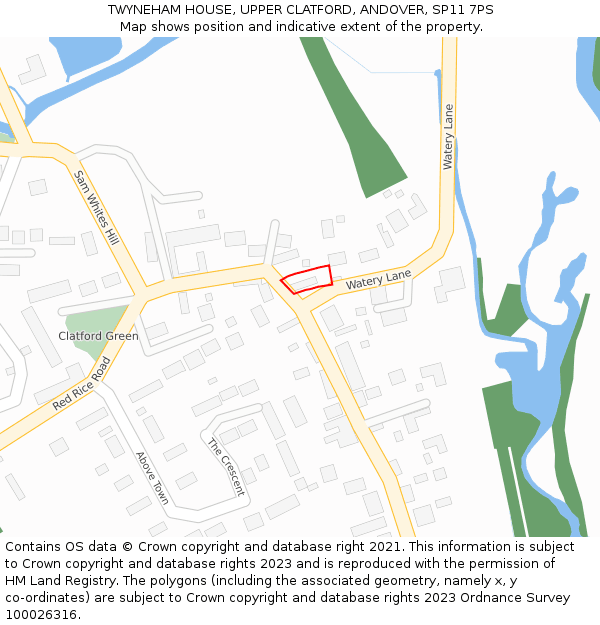 TWYNEHAM HOUSE, UPPER CLATFORD, ANDOVER, SP11 7PS: Location map and indicative extent of plot