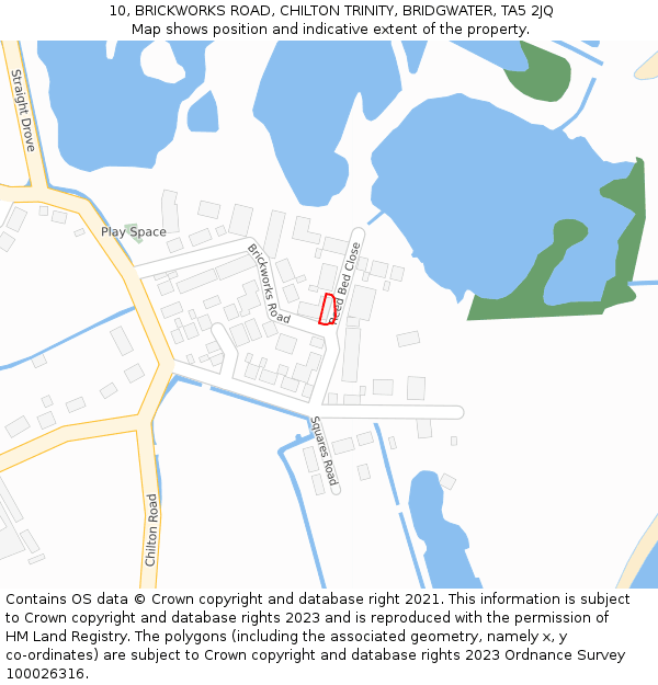 10, BRICKWORKS ROAD, CHILTON TRINITY, BRIDGWATER, TA5 2JQ: Location map and indicative extent of plot