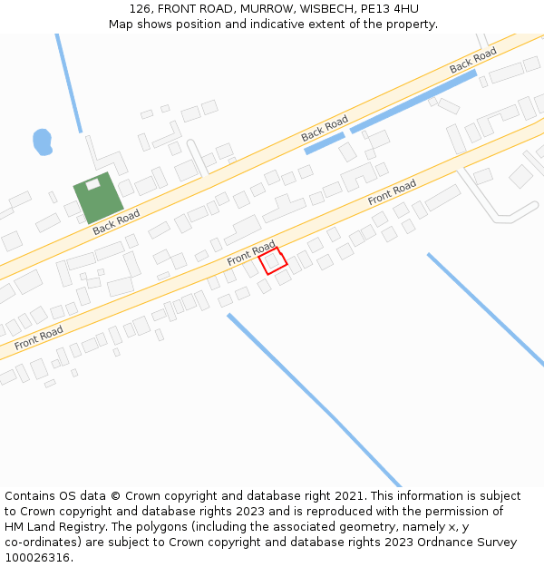 126, FRONT ROAD, MURROW, WISBECH, PE13 4HU: Location map and indicative extent of plot