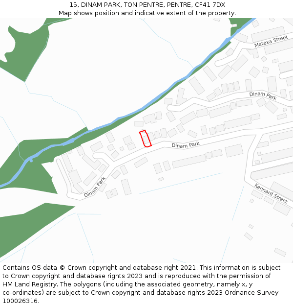 15, DINAM PARK, TON PENTRE, PENTRE, CF41 7DX: Location map and indicative extent of plot