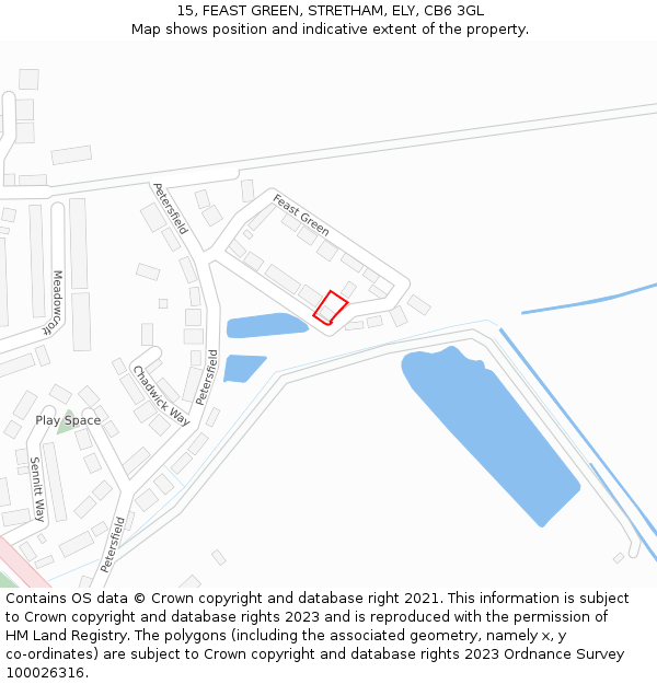 15, FEAST GREEN, STRETHAM, ELY, CB6 3GL: Location map and indicative extent of plot