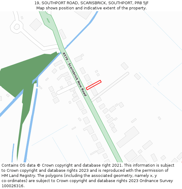 19, SOUTHPORT ROAD, SCARISBRICK, SOUTHPORT, PR8 5JF: Location map and indicative extent of plot