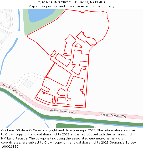 2, ANNEALING GROVE, NEWPORT, NP19 4UA: Location map and indicative extent of plot