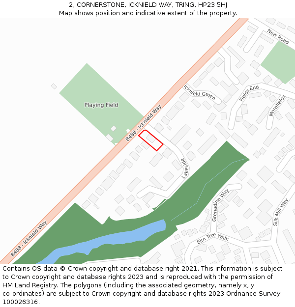 2, CORNERSTONE, ICKNIELD WAY, TRING, HP23 5HJ: Location map and indicative extent of plot