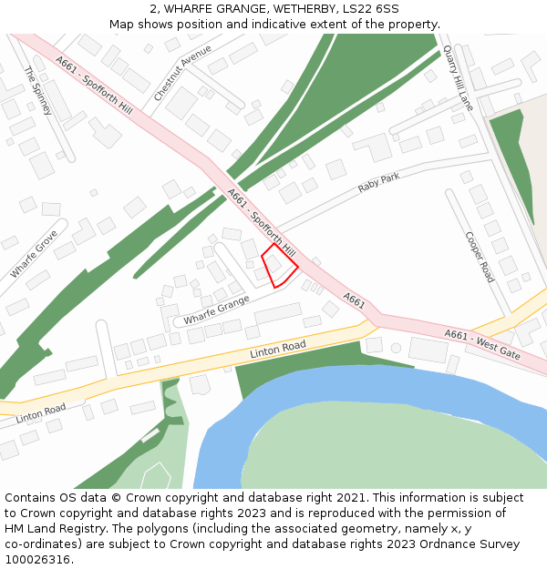 2, WHARFE GRANGE, WETHERBY, LS22 6SS: Location map and indicative extent of plot