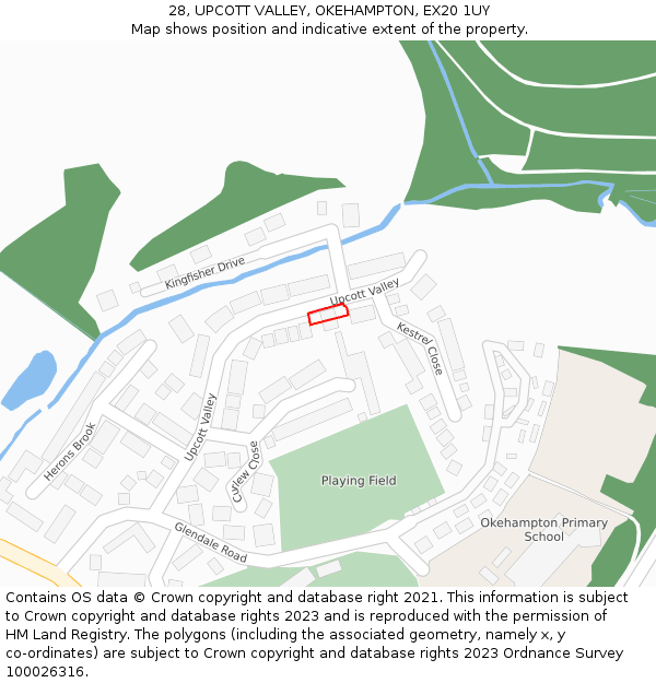 28, UPCOTT VALLEY, OKEHAMPTON, EX20 1UY: Location map and indicative extent of plot