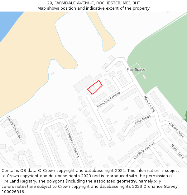 29, FARMDALE AVENUE, ROCHESTER, ME1 3HT: Location map and indicative extent of plot