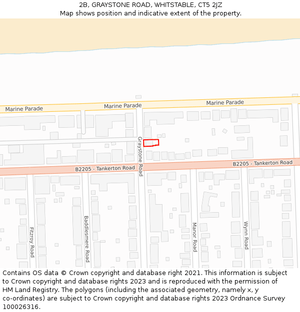 2B, GRAYSTONE ROAD, WHITSTABLE, CT5 2JZ: Location map and indicative extent of plot