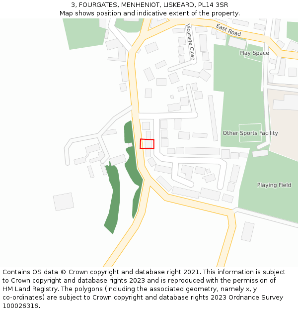 3, FOURGATES, MENHENIOT, LISKEARD, PL14 3SR: Location map and indicative extent of plot