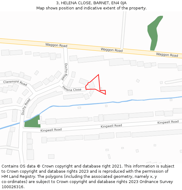 3, HELENA CLOSE, BARNET, EN4 0JA: Location map and indicative extent of plot