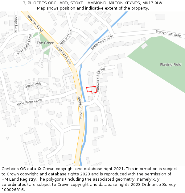 3, PHOEBES ORCHARD, STOKE HAMMOND, MILTON KEYNES, MK17 9LW: Location map and indicative extent of plot