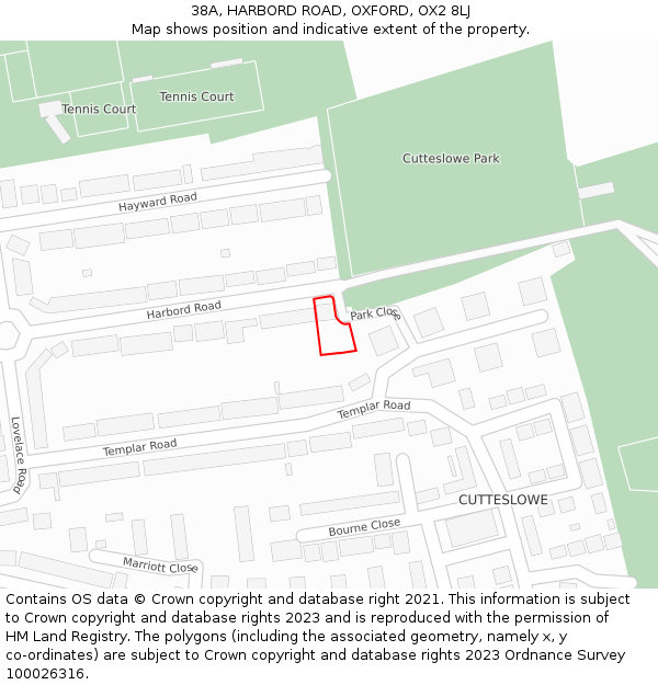 38A, HARBORD ROAD, OXFORD, OX2 8LJ: Location map and indicative extent of plot