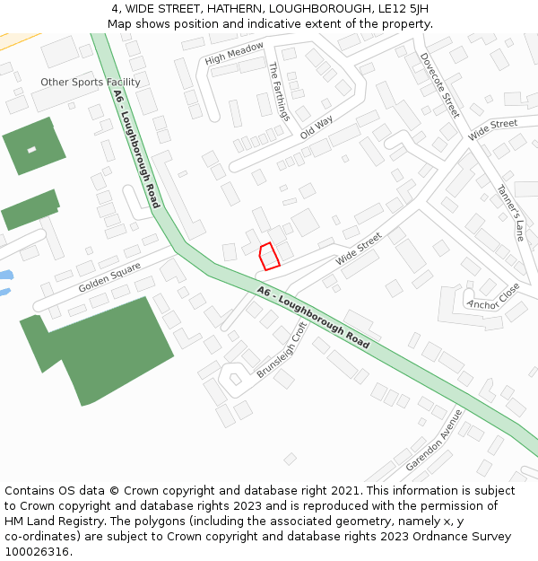 4, WIDE STREET, HATHERN, LOUGHBOROUGH, LE12 5JH: Location map and indicative extent of plot