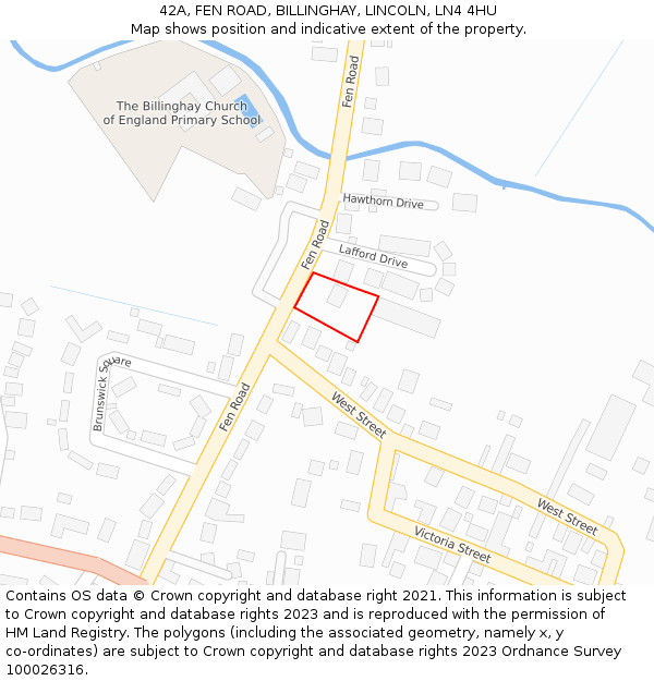 42A, FEN ROAD, BILLINGHAY, LINCOLN, LN4 4HU: Location map and indicative extent of plot