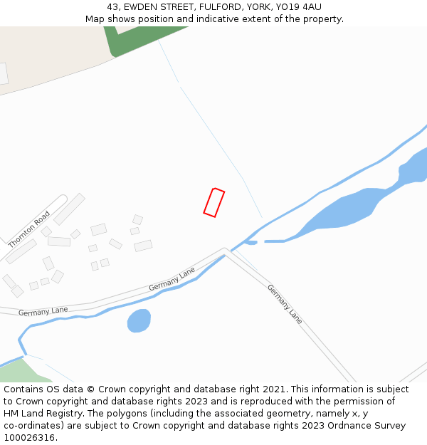 43, EWDEN STREET, FULFORD, YORK, YO19 4AU: Location map and indicative extent of plot