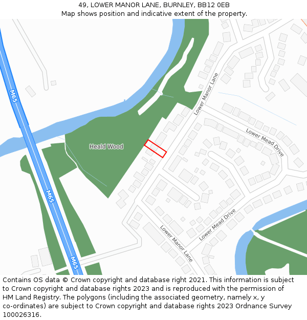 49, LOWER MANOR LANE, BURNLEY, BB12 0EB: Location map and indicative extent of plot