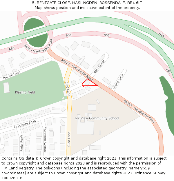 5, BENTGATE CLOSE, HASLINGDEN, ROSSENDALE, BB4 6LT: Location map and indicative extent of plot