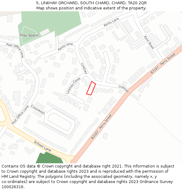 5, LINKHAY ORCHARD, SOUTH CHARD, CHARD, TA20 2QR: Location map and indicative extent of plot