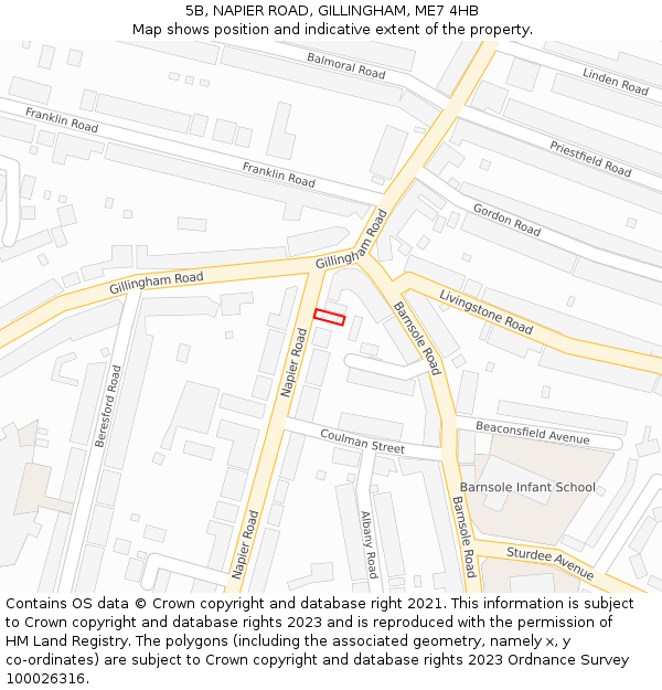 5B, NAPIER ROAD, GILLINGHAM, ME7 4HB: Location map and indicative extent of plot