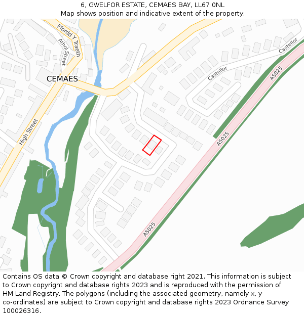 6, GWELFOR ESTATE, CEMAES BAY, LL67 0NL: Location map and indicative extent of plot