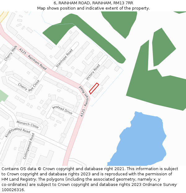 6, RAINHAM ROAD, RAINHAM, RM13 7RR: Location map and indicative extent of plot