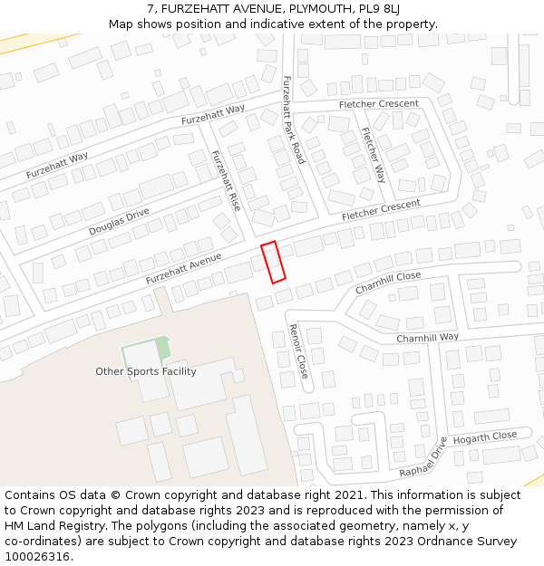 7, FURZEHATT AVENUE, PLYMOUTH, PL9 8LJ: Location map and indicative extent of plot