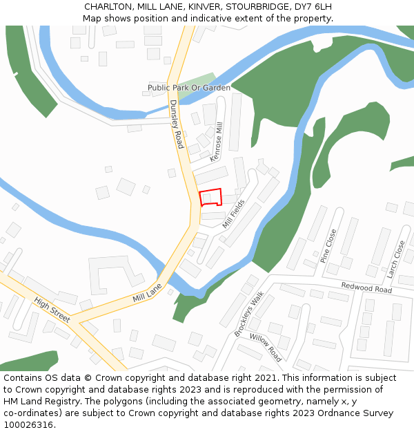 CHARLTON, MILL LANE, KINVER, STOURBRIDGE, DY7 6LH: Location map and indicative extent of plot