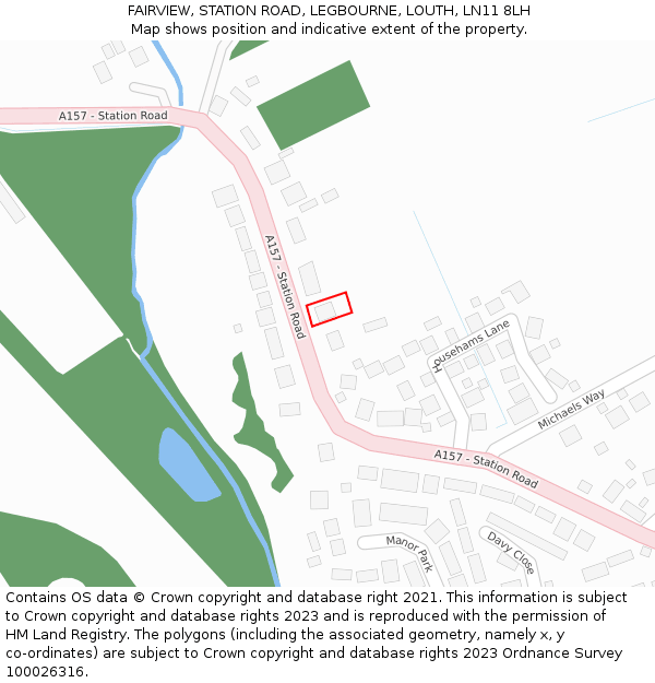 FAIRVIEW, STATION ROAD, LEGBOURNE, LOUTH, LN11 8LH: Location map and indicative extent of plot