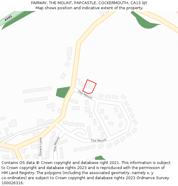 FAIRWAY, THE MOUNT, PAPCASTLE, COCKERMOUTH, CA13 0JY: Location map and indicative extent of plot