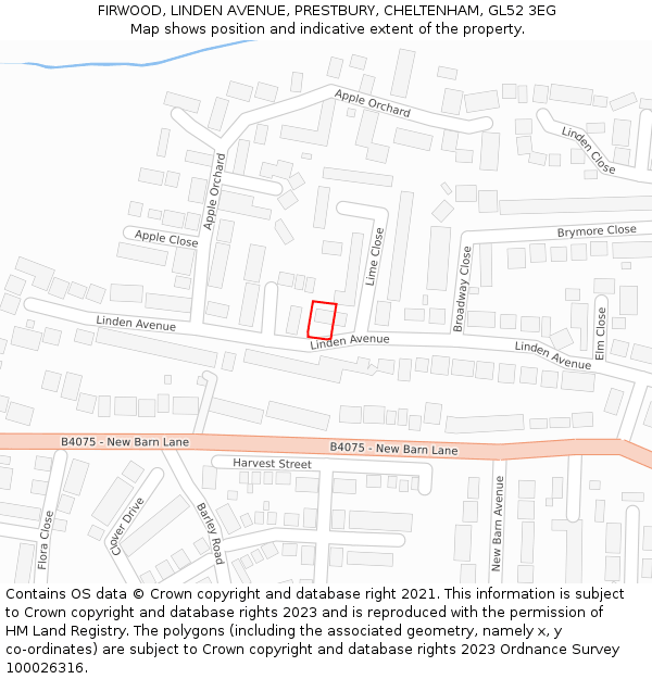 FIRWOOD, LINDEN AVENUE, PRESTBURY, CHELTENHAM, GL52 3EG: Location map and indicative extent of plot