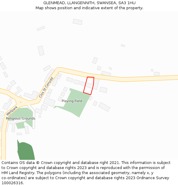 GLENMEAD, LLANGENNITH, SWANSEA, SA3 1HU: Location map and indicative extent of plot