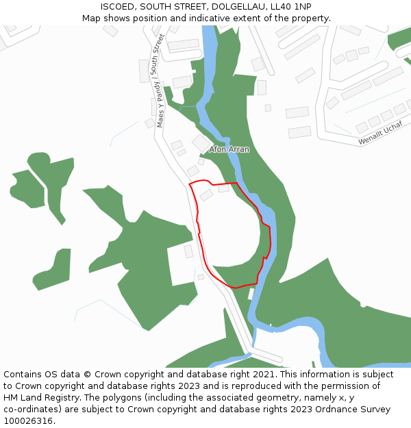 ISCOED, SOUTH STREET, DOLGELLAU, LL40 1NP: Location map and indicative extent of plot