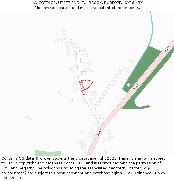 IVY COTTAGE, UPPER END, FULBROOK, BURFORD, OX18 4BX: Location map and indicative extent of plot