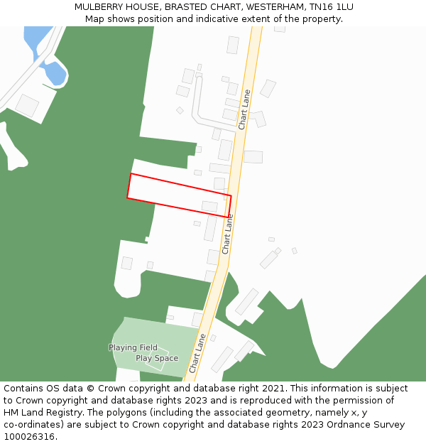 MULBERRY HOUSE, BRASTED CHART, WESTERHAM, TN16 1LU: Location map and indicative extent of plot