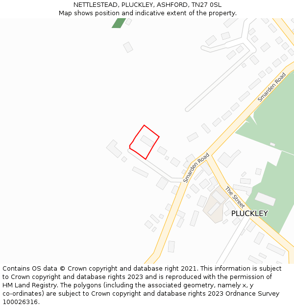 NETTLESTEAD, PLUCKLEY, ASHFORD, TN27 0SL: Location map and indicative extent of plot